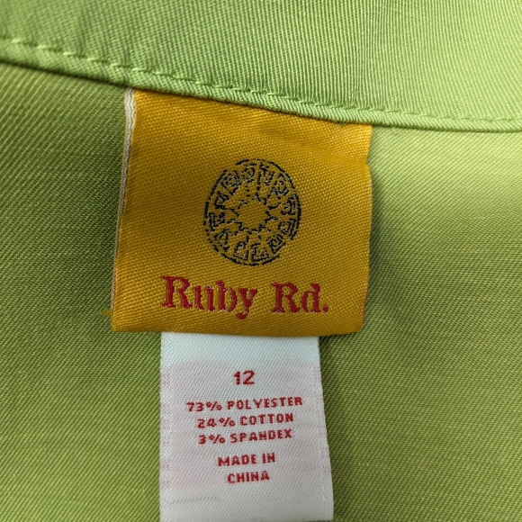 Ruby Rd Women's Jacket Green Blazer long sleeves pleats size 12 V-1 - Picture 6 of 10